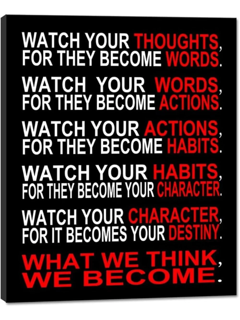 Large Motivational Canvas Wall Art - Inspirational Classroom & Office Decor